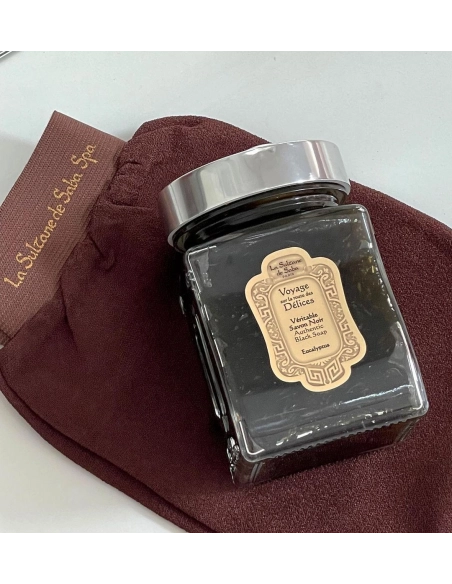 La Sultane de Saba Czarne mydło eukaliptusowe