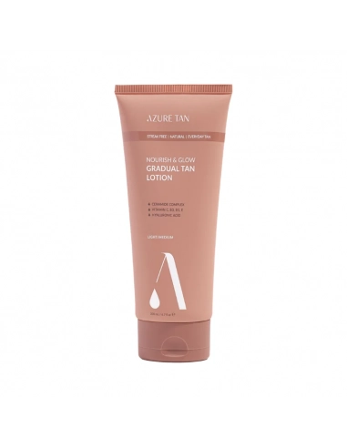 Azure Tan Nourish & Glow – stopniowo opalający balsam do ciała – light do medium, 200 ml