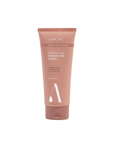 Azure Tan Nourish & Glow – stopniowo opalający balsam do ciała – light do medium, 200 ml
