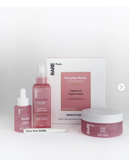 Zestaw Exception Rosée – Regenerująca mgiełka do twarzy 120 ml + 5 regenerujących masek w płachcie