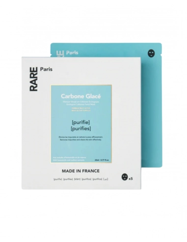 Rare Paris Carbone Glacé Purifying Face Mask - Zestaw oczyszczających masek w płachcie – 5 szt.